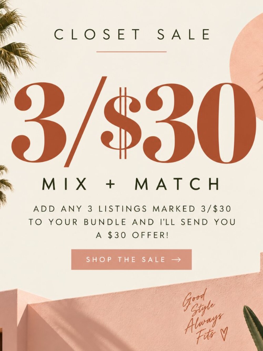 ✨ 3/$30 Closet Sale